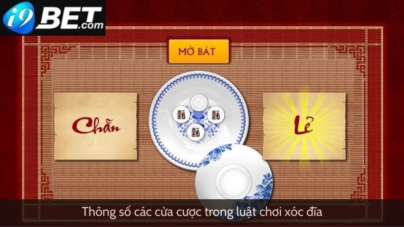 Thông số các cửa cược trong luật chơi xóc đĩa